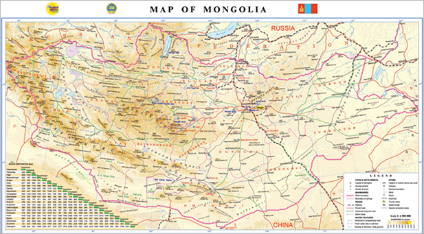 Mapa Mongolia